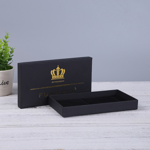 Luxury Gold Logo Black Paper Box Packtie Packaging