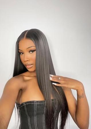 Straight V Part Human Hair Wig