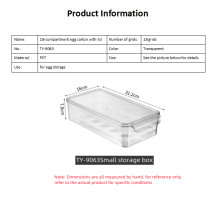 BPA-Free Stackable Fridge Organizer Clear Egg Container with Lid