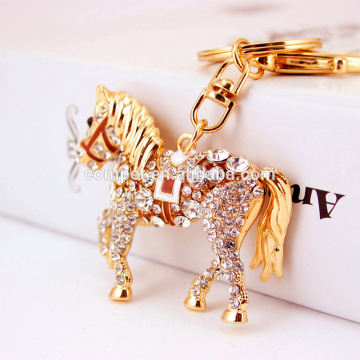 Wholesale promotional ornaments rhinestone horse keychain