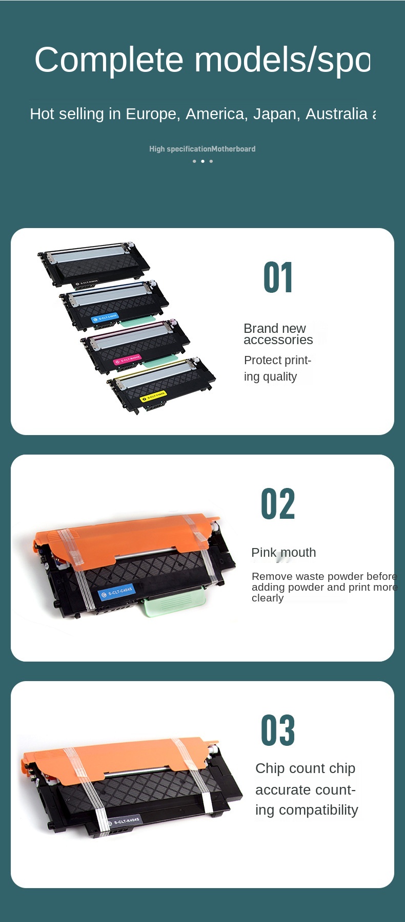 for Samsung CLT-K404S CLT K404S 404S CLT-404H C430 C430W C480 C480W Compatible Toner Cartridge color printing