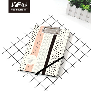 Custom color geometric style cute A5 clipboard binding loose leaf notebook hardcover diary