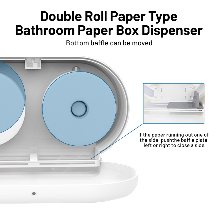 FQ-006 Supermarket Appliance Sanitary Accessories ABS Plastic Double Roll Tissue Paper Dispenser