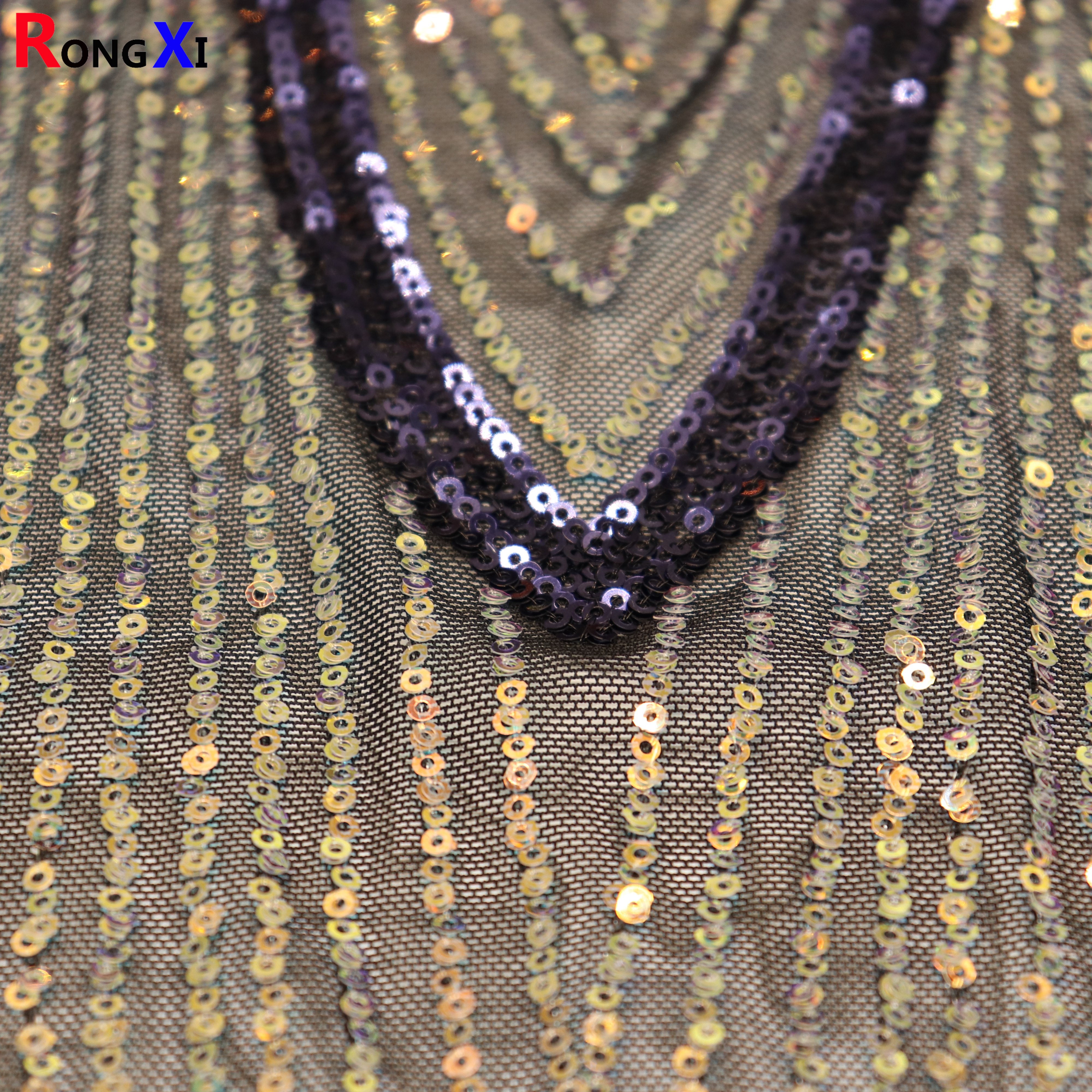 RXF1734 3mm New Design Reversible Sequin Fabric Wholesale With CE Certificate