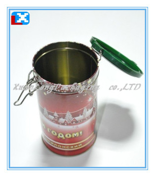 Round Tin Box With Plastic Lid For Coffee
