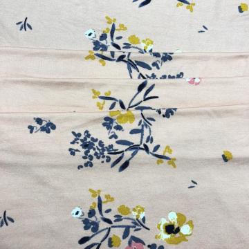 Pink Base Floral Print Viscose Single Jersey Fabric