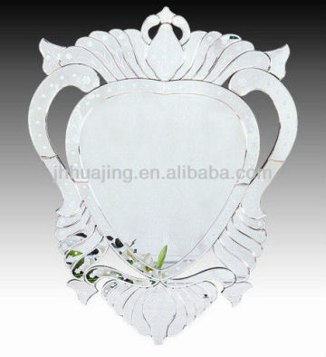 Etched Venetian Glass Heart Wall Mirror for Home/Bathroom
