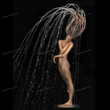 Outdoor decor bronze copper nude female girl lady statue fountain