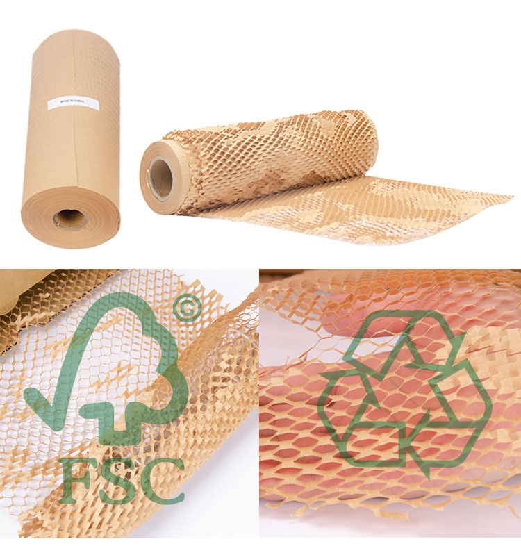 Alps Recyclable Eco Honeycomb Kraft Paper Box Wrap Packiging Paper Honeycomb Kraft Paper Cushion Box 38Cm X50 M