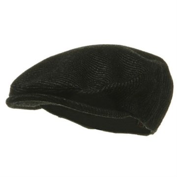 Black Pile Tweed Ivy Cap