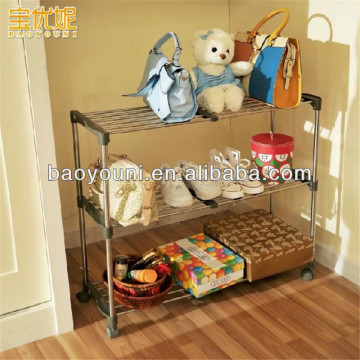 BAOYOUNI shoe wheel rack corner shoe storage metal shoe storage 5024