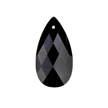 Black Onyx 13x25mm Faceted Waterdrop Pendant for Making Jewelry