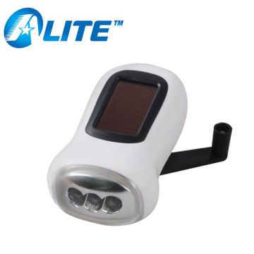 Outdoor Camping Solar Powered Hand Crank Mini Dynamo Flashlight
