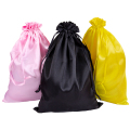 Sesuaikan Logo Silk Drawstring Pouch Satin Wig Beg