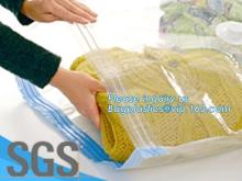 bedding with suction valve, Vacuum Bags Storage For Clothes With Pump, vacuum compressed bags