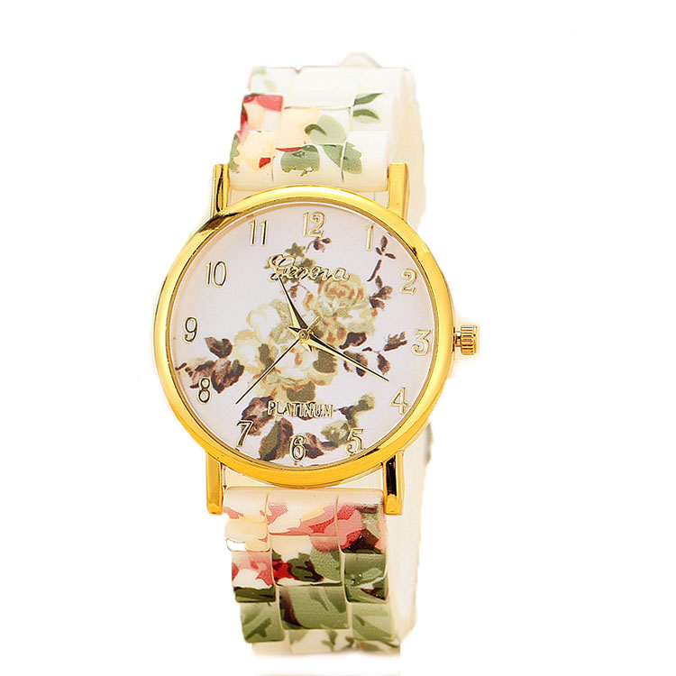 Girls Flower Silicone Wristband Watch