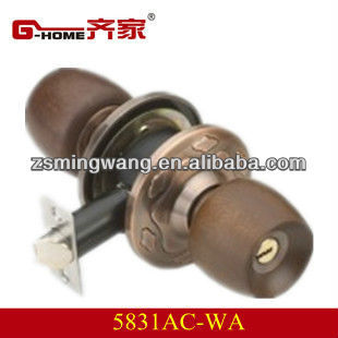 cylindrical lock with wooden ball knob 5831