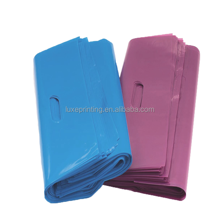 Disposable single-layer thank you plastic bags with logo for boutique