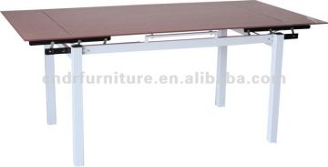 red extending dining table