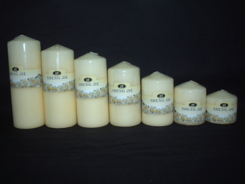 Different Sizes of Ivory Pillar Candle