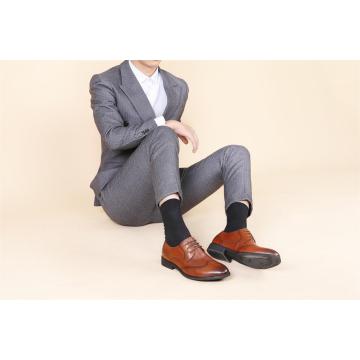 Oxfords Brown Black Leather Men Chaussures