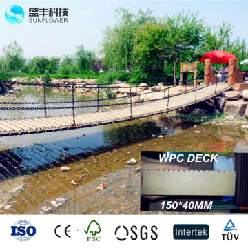 150*40MM wood Solid boards Landscape wood bridge boards suspension bridge boards wpc solid decking boards