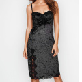 Black Women Sleeveless Lace Dress