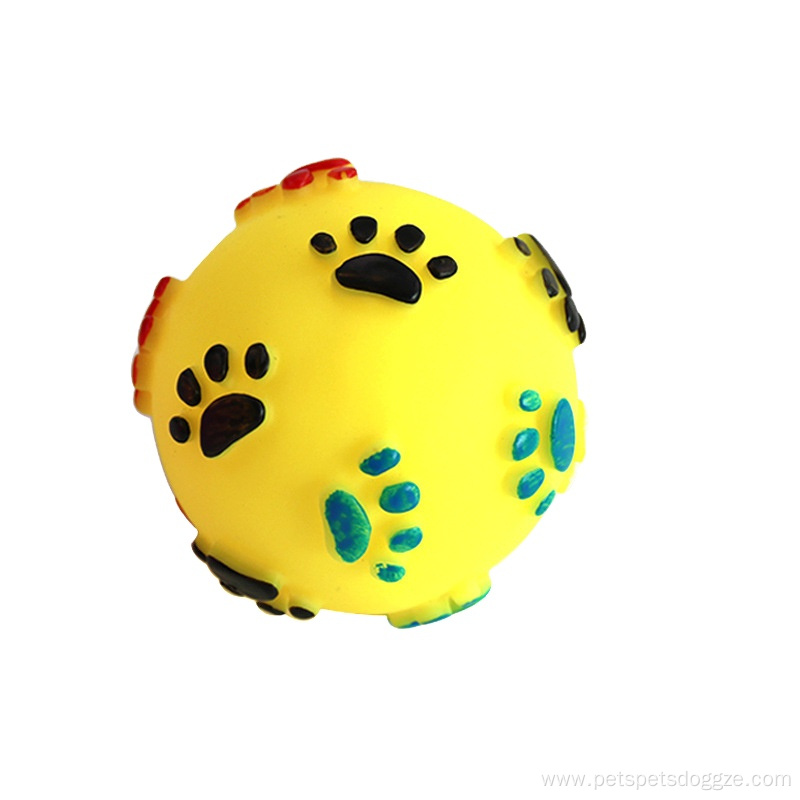 Paw print squeaky dog toy ball pet supplies