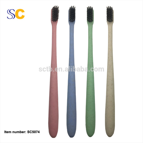 Biodegradable Wheat Straw Toothbrush With Charcoal Filament