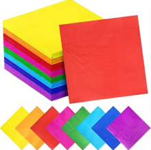 Rainbow 2-Ply Disposable Beverage Napkins Assorted Colors