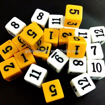 17mm number dice plastic dice embossed number dice