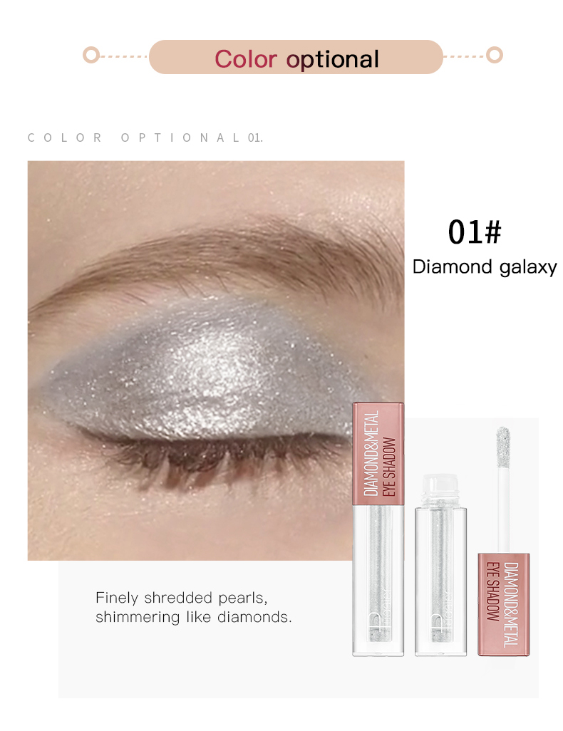 Diamond & Metal Eyeshadow Longwear OEM Liquid Eyeshadow Shiny Eye Makeup