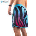 Seaskin Mens Custom Summer Elastic Waist Polyester Swim Beach Shorts