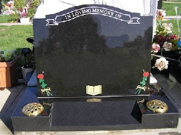 black granite memorial monument