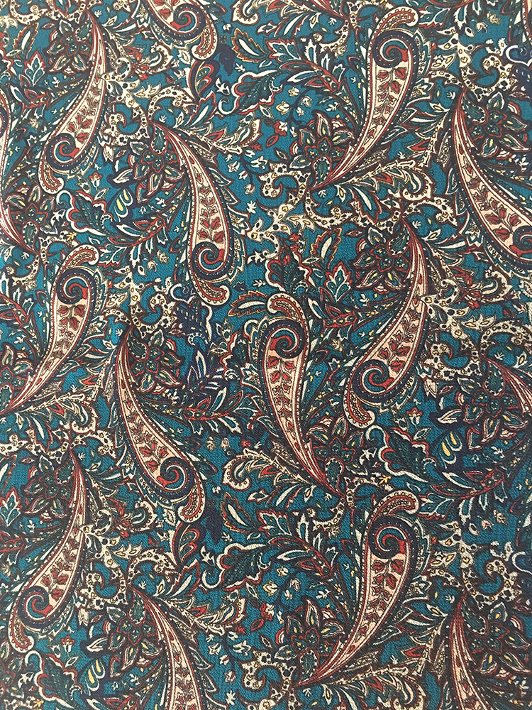 Paisley Tasarım Polyester Kabarcık Şifon Baskı Kumaş