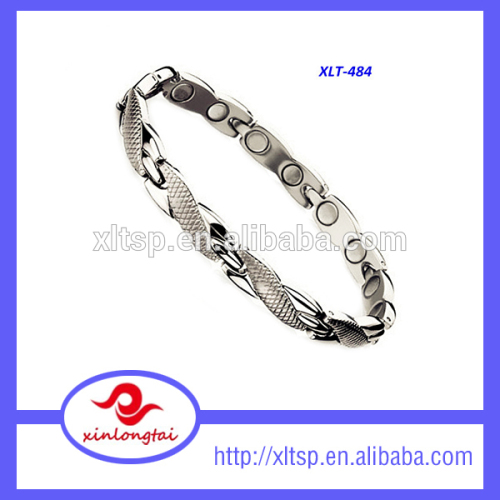 Unique design stainless steel bracelet for girl silver energy power magnetic bracelet