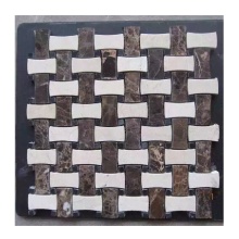 Bone Pattern Mosaic Brown Beige Marble Kitchen Backsplash