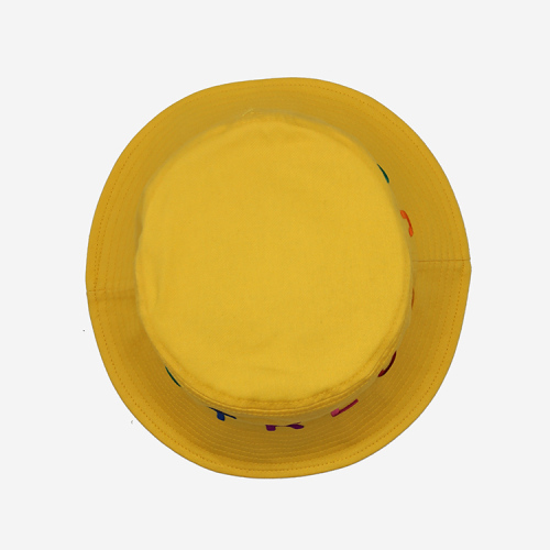 Yellow Letter Embroidery Bucket Hat