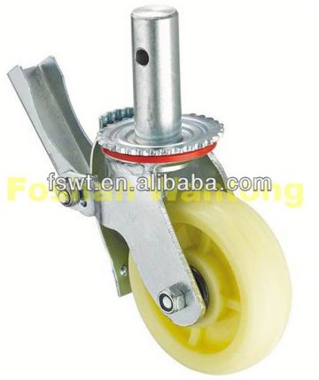 Heavy Duty Pattern Nylon Industrial Scaffolding wheel with plastic sheet