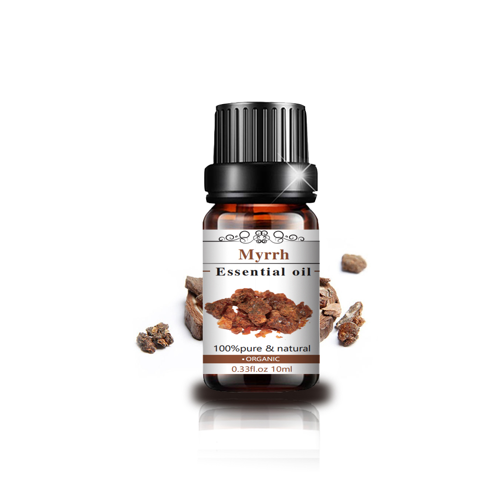 Aceite de mirra orgánica 100 % puro para el cuidado de la piel y el aceite de masaje facial Myrrh Aceite