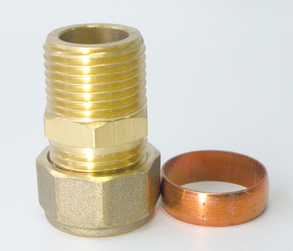 Compression Brass straight male coupler