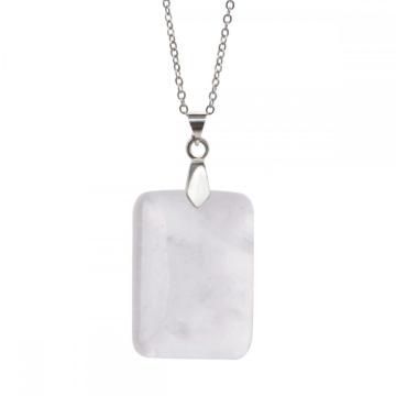 Natural Women Chakra Rectangle Gemstone Pendant Necklace