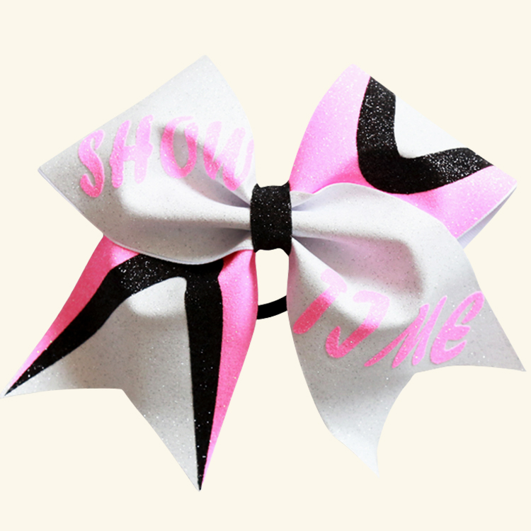 white glitter cheer bow