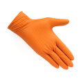 CE de buena calidad Guantes de nitrilo de naranja libre de polvo