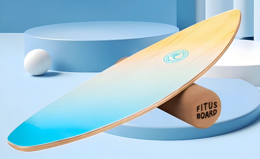 Plateau d'équilibre en bois à rouleaux B-12