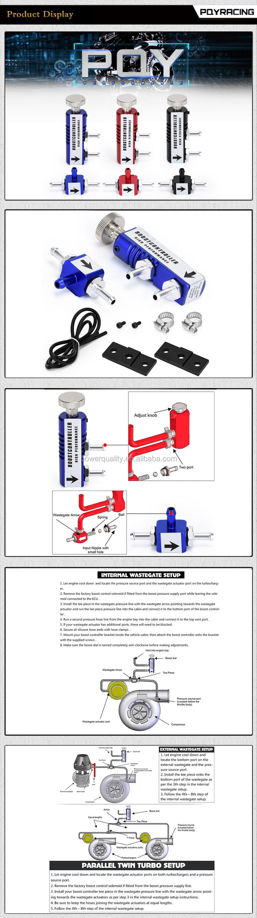 UNIVERSAL  ADJUSTABLE MANUAL TURBO BOOST CONTROLLER KIT 1-30 PSI IN-CABIN BOOST CONTROL