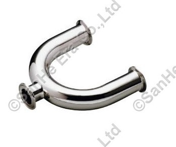 Sanitary grade U-shaped quick-installed three way tee