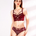 In-Stock Signore Sexy pizzo trasparente in pizzo con reggiseno e mutandine scava fuori