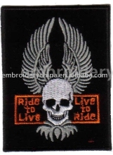 embroidered skull patch/badge/applique