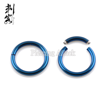 Titanium Anodized Seamless Ring Segment Captive Bead Ring